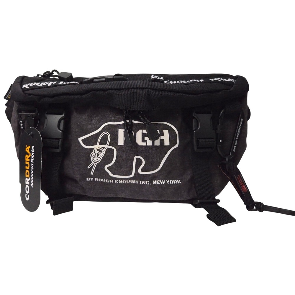Rough Enough Cordura Fanny Pack Black Grey Tactical Waist Bag Hiking RE8331
